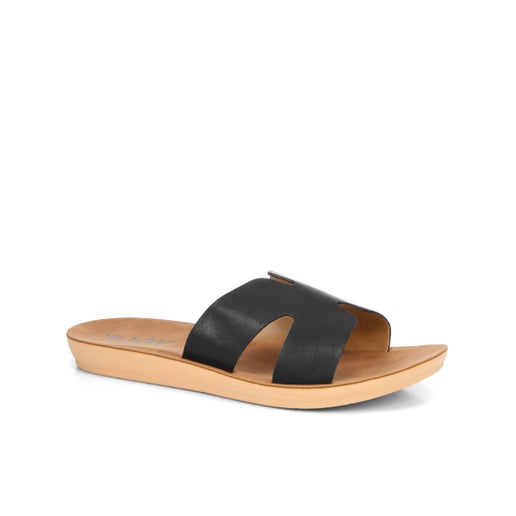 Aimee Slides in Black | Number One Shoes