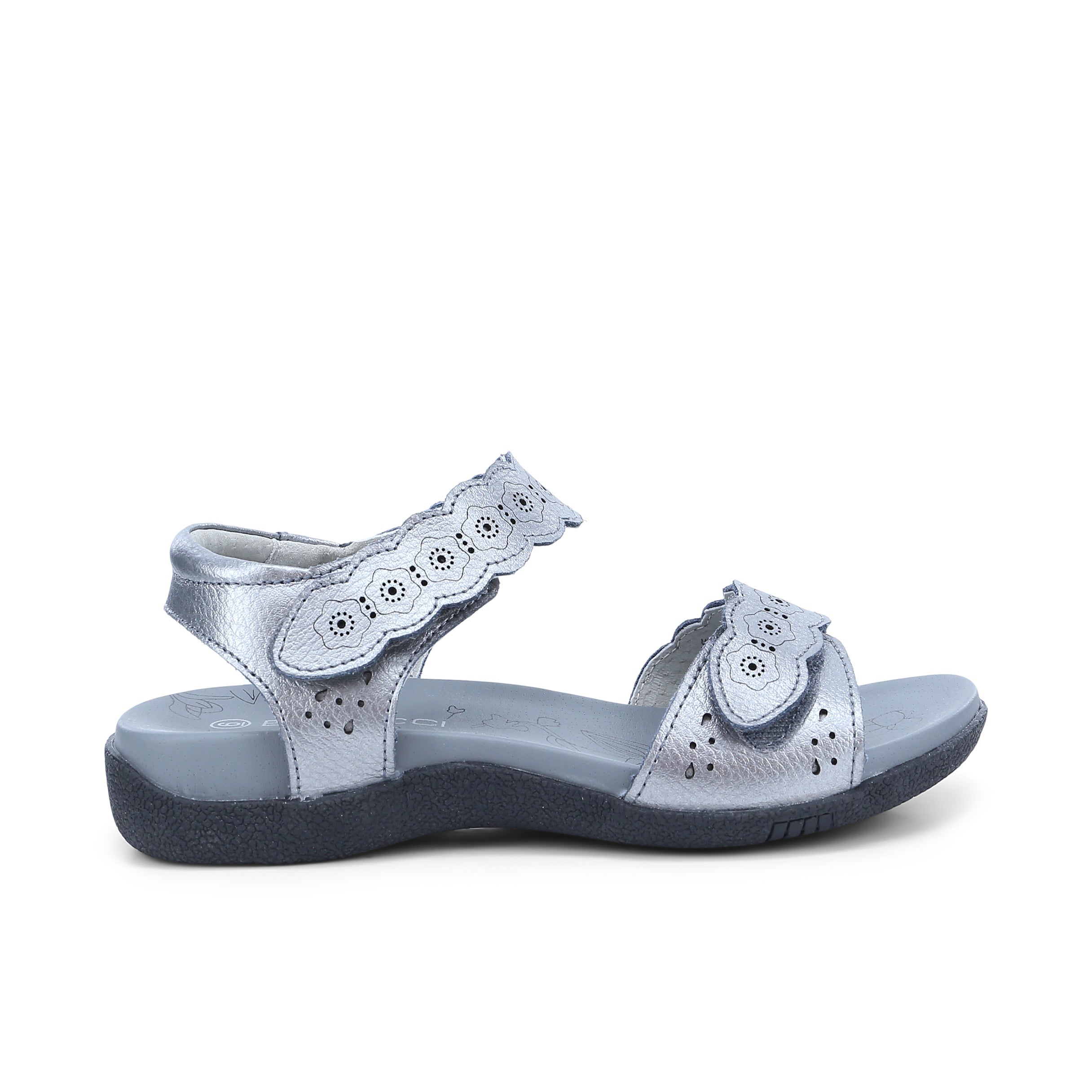 Bennicci Abbey Leather Sandals in Pewter