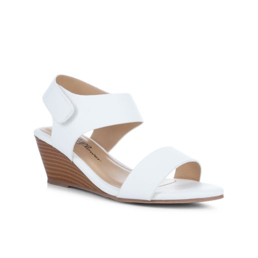 Claire Kids' Wedge Sandals in White | Number One Shoes