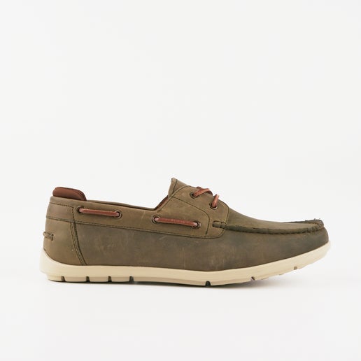 Flood Boat Shoes in Olive | Number One Shoes