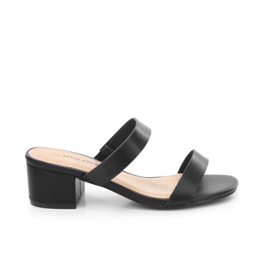 Gemma Block Heels - Wide Fit in Black | Number One Shoes
