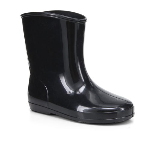 Golden Toddler Gumboots in Black | Number One Shoes