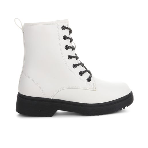 Makenna Kids' Boots in White | Number One Shoes
