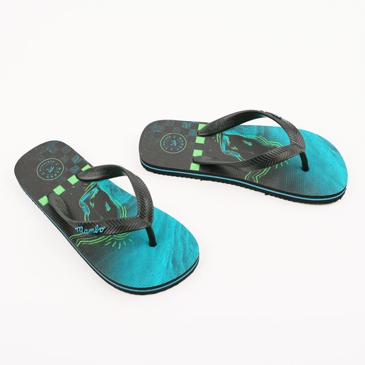Mambo Surf Kids' Jandals in Black Blue | Number One Shoes