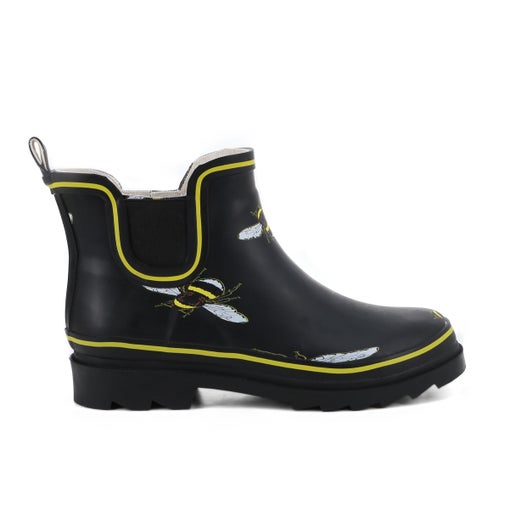 Mist Gumboots in Black Yellow | Number One Shoes