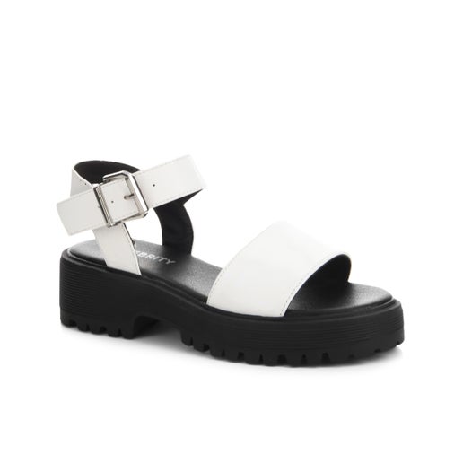 Nikko Flatform Sandals in White | Number One Shoes