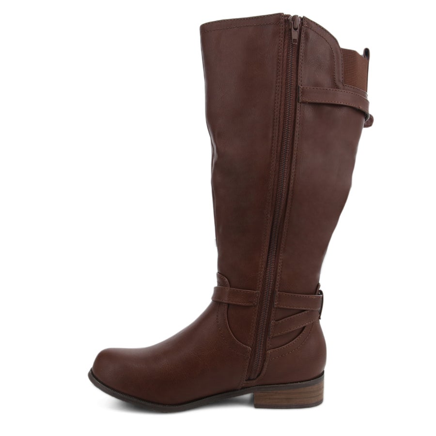 Step On Air Kaelyn Knee High Boots - Wide Fit - Tan - Number One Shoes