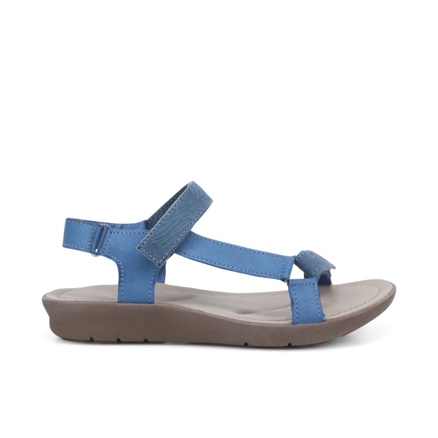 Step On Air Theo Leather Sandals - Blue Denim - Number One Shoes