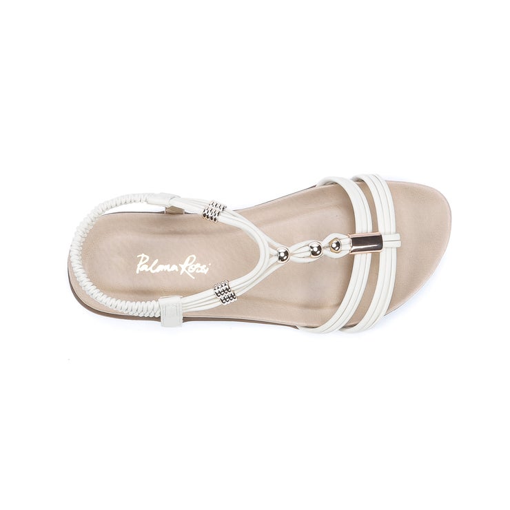 Tahlia Strappy Sandals - White - Number One Shoes