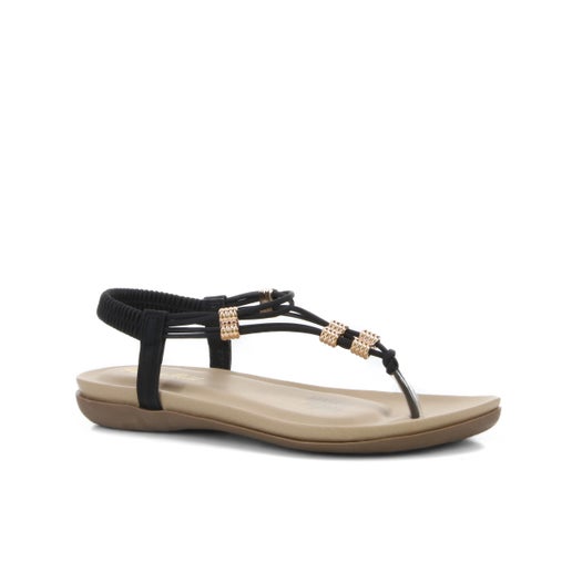 Tara Strappy Sandals in Black | Number One Shoes