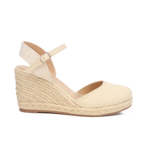 Willow Espadrille Wedges in Cream | Number One Shoes